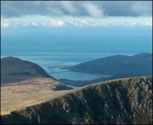 A view towards Barmouth from the top of Cadair Idris in Snowdonia National Park (Efan Milner)