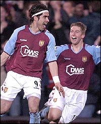 Juan Pablo Angel gives the visitors the lead