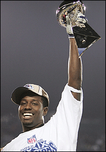 Branch held a Super Bowl record-tying 11 catches in Jacksonville 