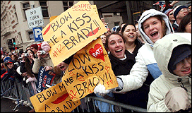 Young fans celebrate New England's success