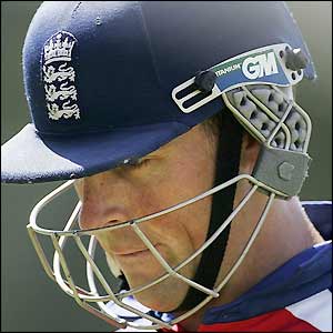 Marcus Trescothick leaves the field early after being caught by Herschelle Gibbs at gully