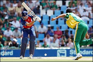 Michael Vaughan makes a solitary one run before departing
