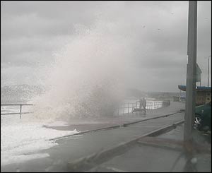 High tide at Rhos on Sea, taken by Caroline Roberts-Simcock, from Abergele