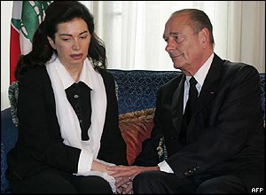 Nazik Hariri with Jacques Chirac