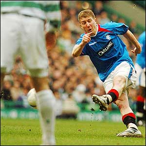 Gregory Vignal gets his first goal for Rangers after a mistake by the goal keeper