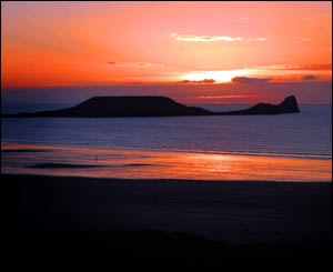 A shot of Worms Head taken at the end of the day by Peter Russell