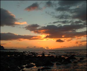 Matthew Roberts took this picture of the sun setting on the beach at Clynnog.