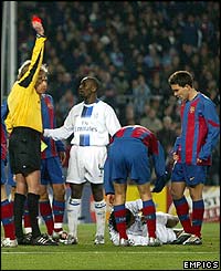 Chelsea are reduced to 10 men as Didier Drogba is sent off