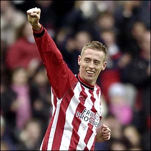 Saints' Peter Crouch celebrates his equaliser