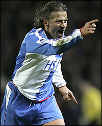 Blackburn's Turkish midfielder Tugay gives them the lead