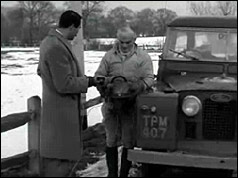 Peter Hicks talking to BBC's Leonard Parkin holding electrical device 