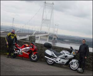 Leon Harding and Cliff taking a ride out past the old Seven crossing