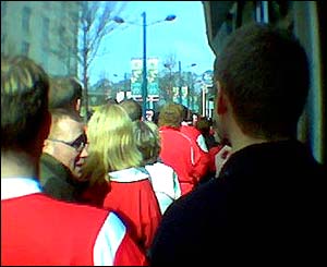 Pub queue in Cardiff