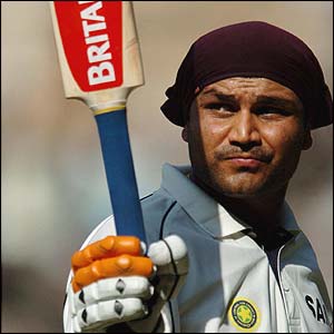 Sehwag salutes India's supporters after reaching his double century