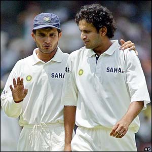 India captain Sourav Ganguly and bowler Irfan Pathan