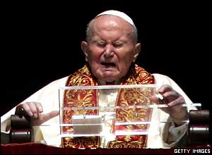 Pope trying to speak