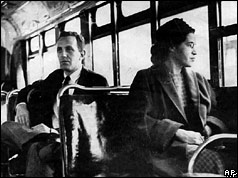 Rosa Parks (r) on bus
