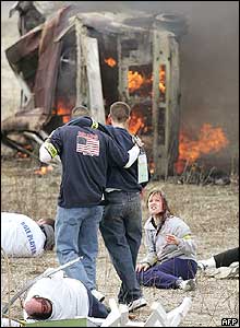 People acting as victims struggle in New London, Connecticut