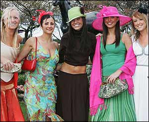Racegoers gather on Ladies' Day