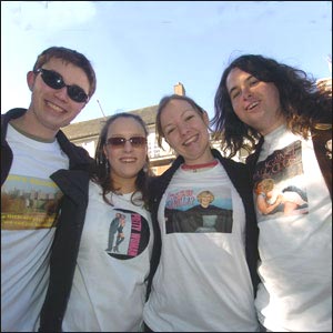 From left to right: Chris Robins, 20, Emma Dean, 19, Vicky Watts, 19 and Jack Lovejoy, 21, all from Chichester: