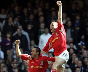 Striker Juan Ugarte celebrates his goal