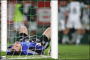 Newcastle United goalkeeper Shay Given reacts