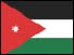 Jordan flag, black white and green stripes with red triangle on left