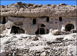 Houses carved into the rock in Maymand, Iran