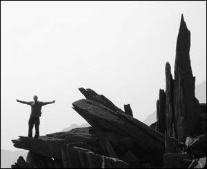 Matthew Roberts from Rhosgadfan, took this picture of friend Rhys Owain on Castell y Gwynt on the Glyderau
