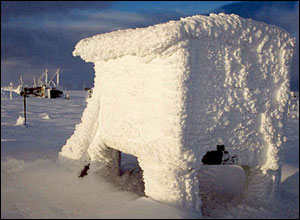 Iced-up weather station