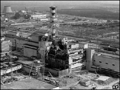 Chernobyl site soon after the accident