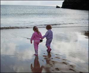 Margaret Greaves, from Pembroke, sent in this picture of her grandchildren Amy and Hannah at Broadhaven South