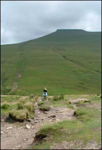 Frankie Price's partner Alex on a Sunday walk up to Pen y Fan via Corn Ddu