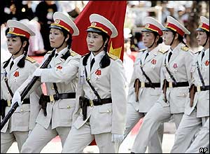 Women soldiers on parade in Ho Chi Minh City