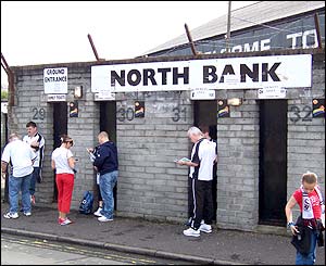 Swansea fans outside the ground