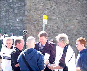 John Toshack outside the Vetch