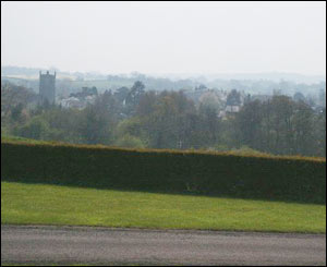 View over Raglan from the grounds of Raglan Castle on a sunny spring afternoon, taken by Caroline Newman, from Cardiff
