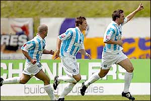 Adam Virgo (far right) makes up for the mistake that led to Ipswich's goal by scoring Brighton's equaliser