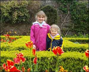 A photo of Mark Campion's daughters, Abi and Charlotte, at the Museum of Welsh Life