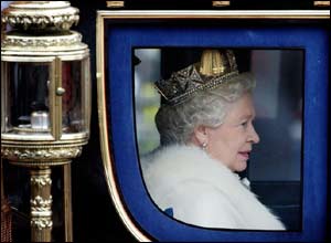 The Queen on her way to Buckingham Palace