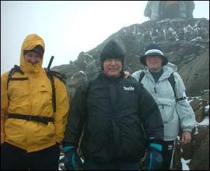 John Williams, Paul Jackson and Kevin Llewelyn at the summit of Snowdon (John Williams)