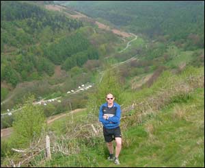 John Warren on the hills above Cwmcarn