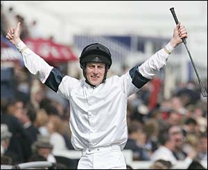 Johnny Murtagh celebrates his third Derby victory 