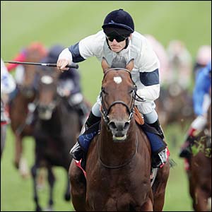 Motivator and jockey Johnny Murtagh win the Vodafone Derby