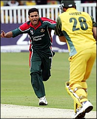 Matthew Hayden is out for one