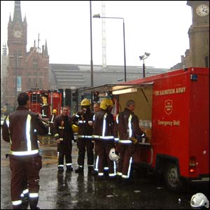 The Salvation Army serve refreshments