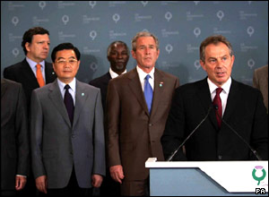 Prime Minister Tony Blair with world leaders