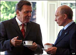 German Chancellor Gerhard Schroeder and Russian President Vladimir Putin