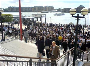 People making their way home