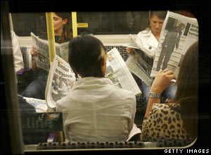 Commuters on the train